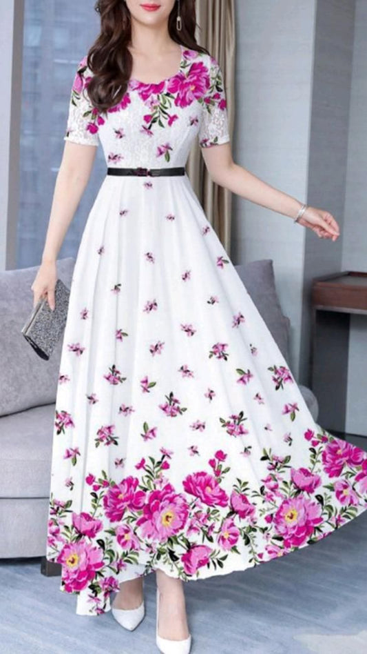 Digital Printed Summer Chiffon Maxi – 1405