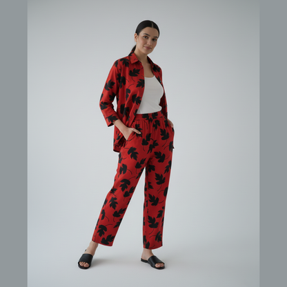 Autumn Leaf Printed Khaddar Co-Ord Set TF-101