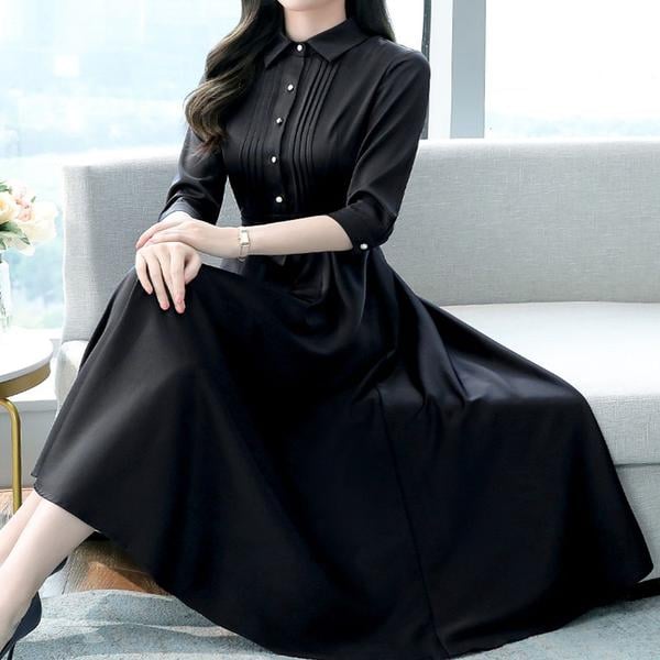 Women's Solid Color Plain Maxi Dress AX-106