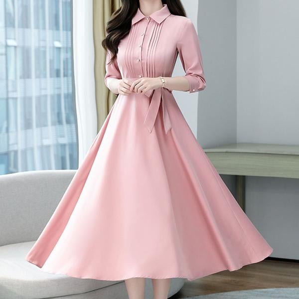 Women's Solid Color Plain Maxi Dress AX-106