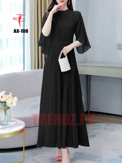 Women's Solid Color Plain Maxi Dress AX-108