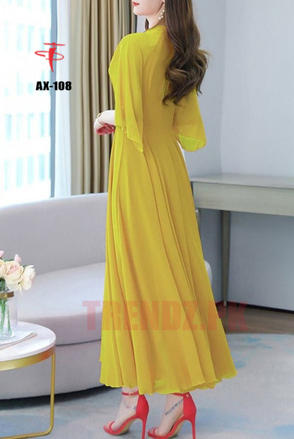 Women's Solid Color Plain Maxi Dress AX-108