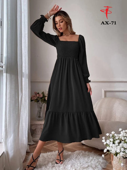 Women's Solid Color Plain Elegant Long Maxi