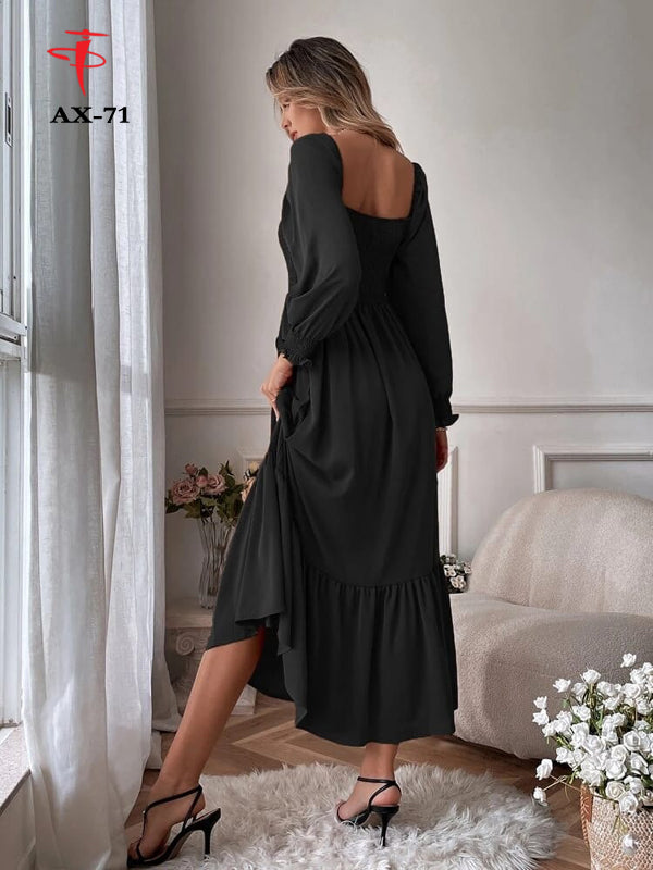 Women's Solid Color Plain Elegant Long Maxi