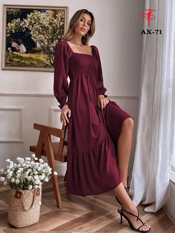 Women's Solid Color Plain Elegant Long Maxi