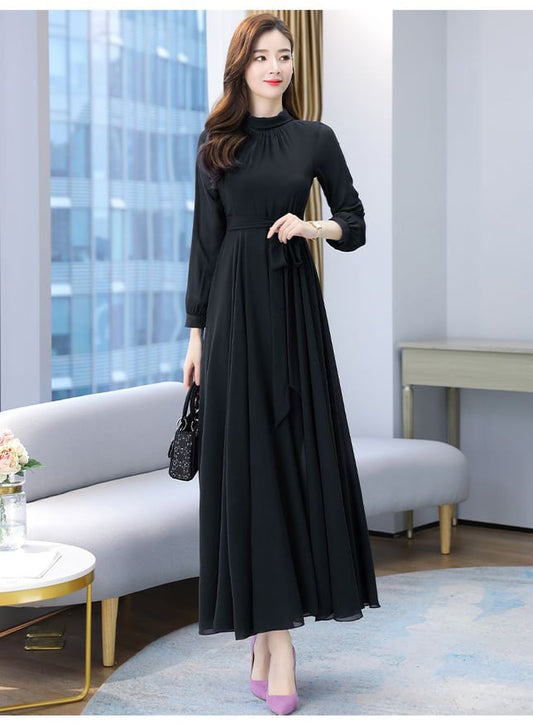 Women's Solid Color Plain Maxi Dress AX-87