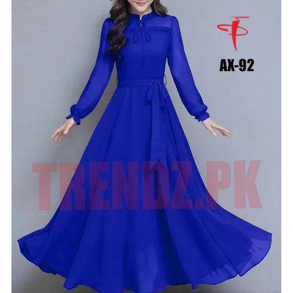 Women's Solid Color Plain Maxi Dress AX-92