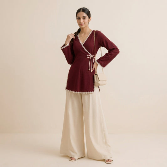 Modern Modest Elegance – Korean Wool Peach Suit