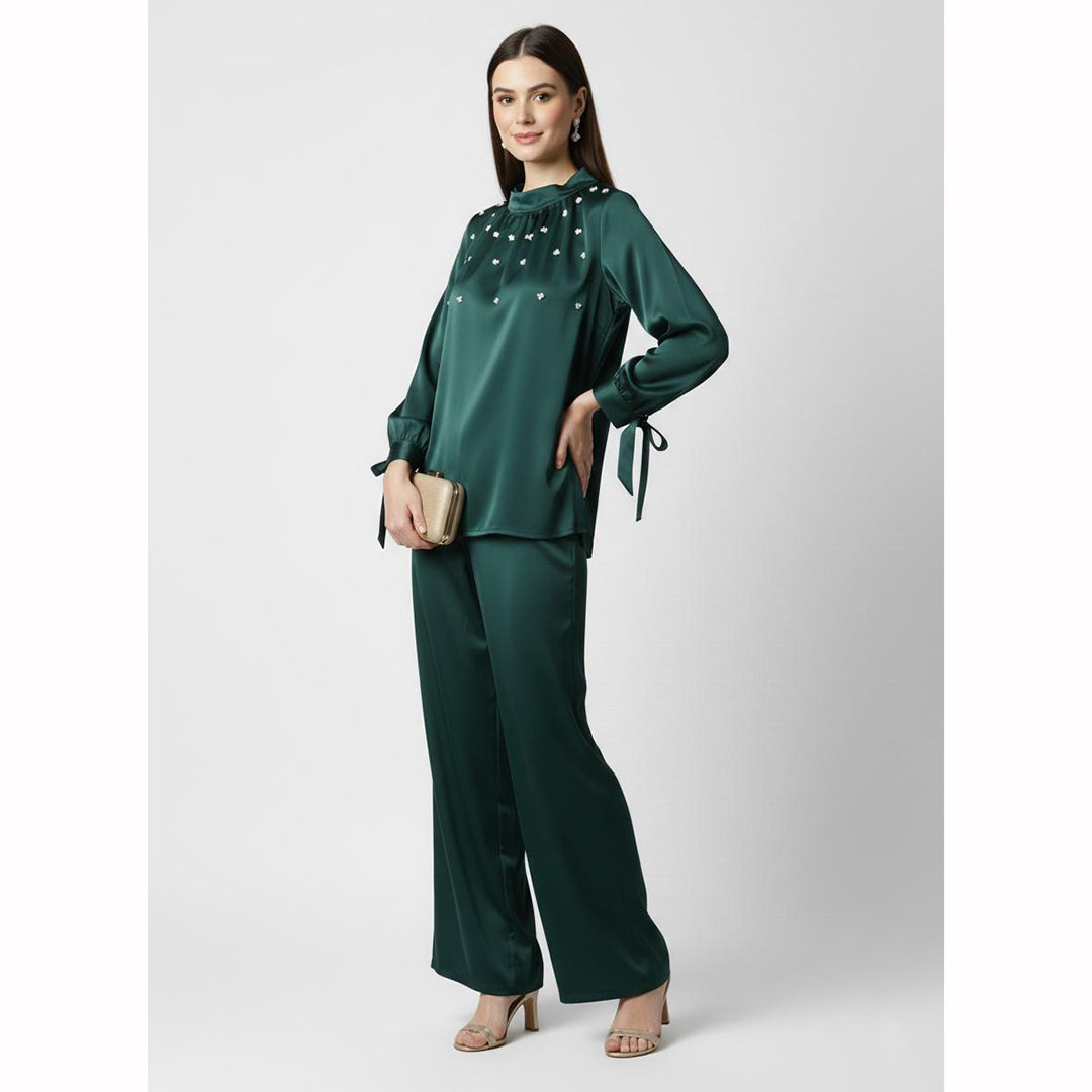 Premium Silk Pearl Detail Co-Ord Set TS-50
