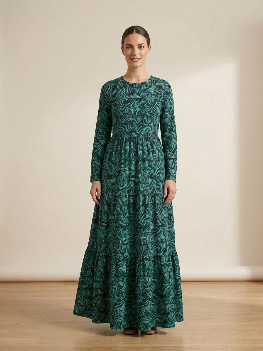 Women’s Premium Chiffon Printed Long Maxi Dress LF-27