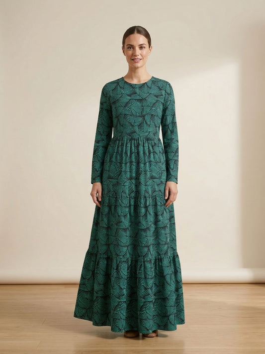 Women’s Premium Chiffon Printed Long Maxi Dress LF-27