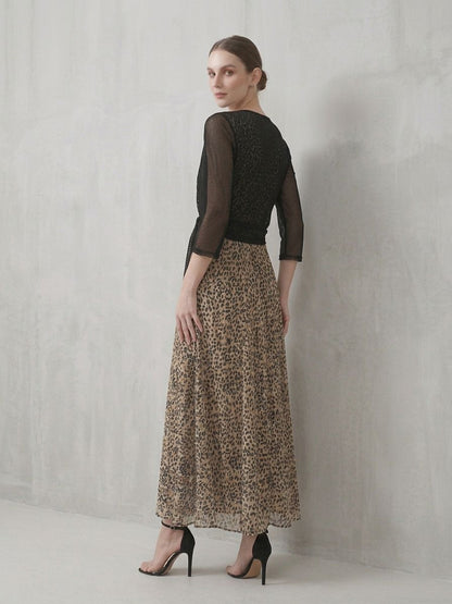 Premium Chiffon Floral Long Maxi with Front-Tie Jacket LF-40
