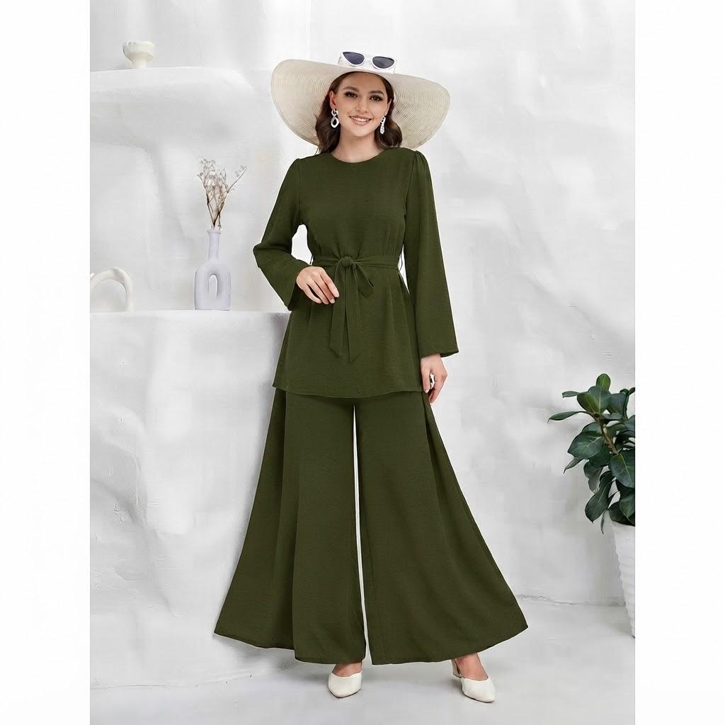 Premium Korean Imported Wool Peach 2PC Wide-Leg Co-Ord Set -29 | Winter Collection