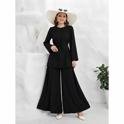 Premium Korean Imported Wool Peach 2PC Wide-Leg Co-Ord Set -29 | Winter Collection