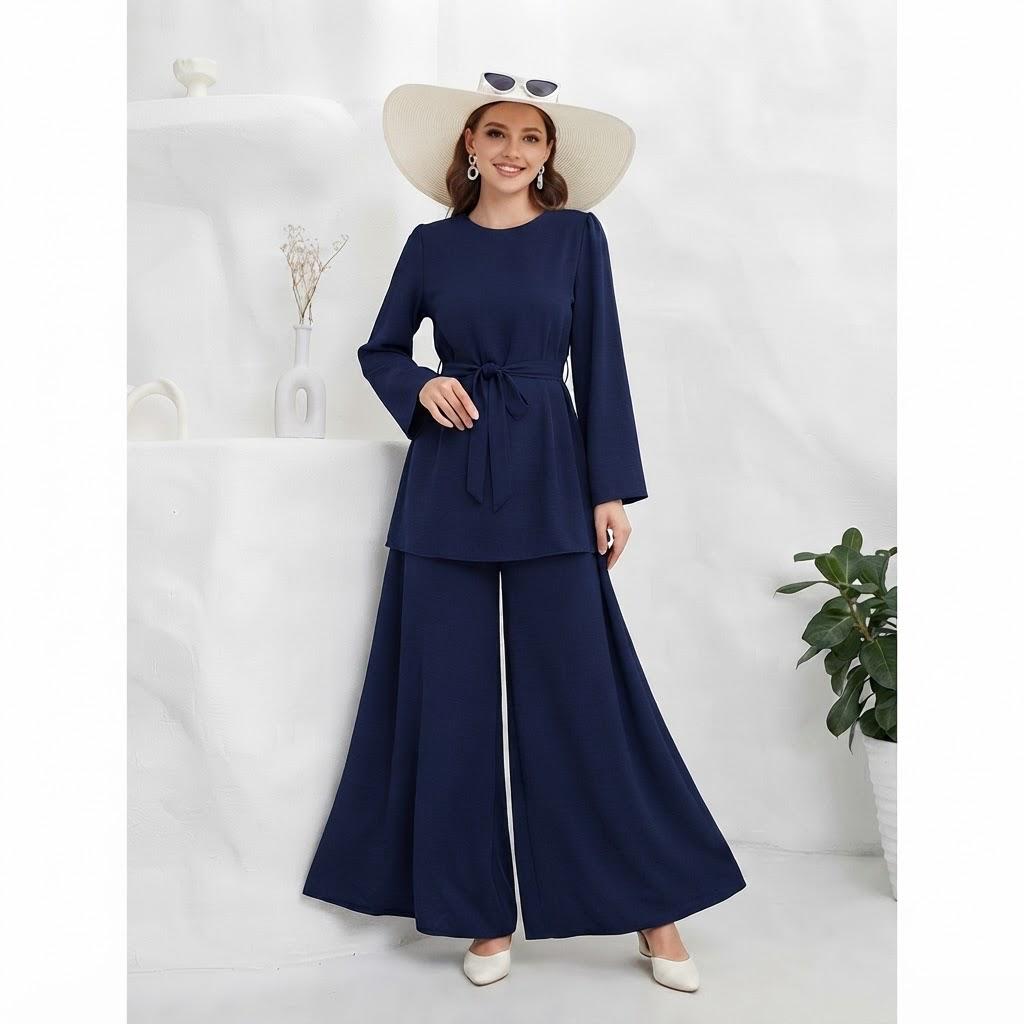 Premium Korean Imported Wool Peach 2PC Wide-Leg Co-Ord Set -29 | Winter Collection