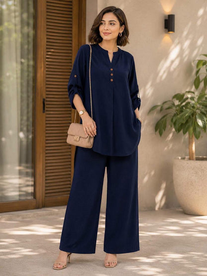 Premium Korean Imported Wool Peach 2PC Co-Ord Set - 21 | Winter Solid Color Collection