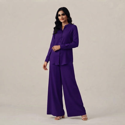 Premium Korean Imported Wool Peach 2PC Wide-Leg Co-Ord Set -13 | Winter Collection