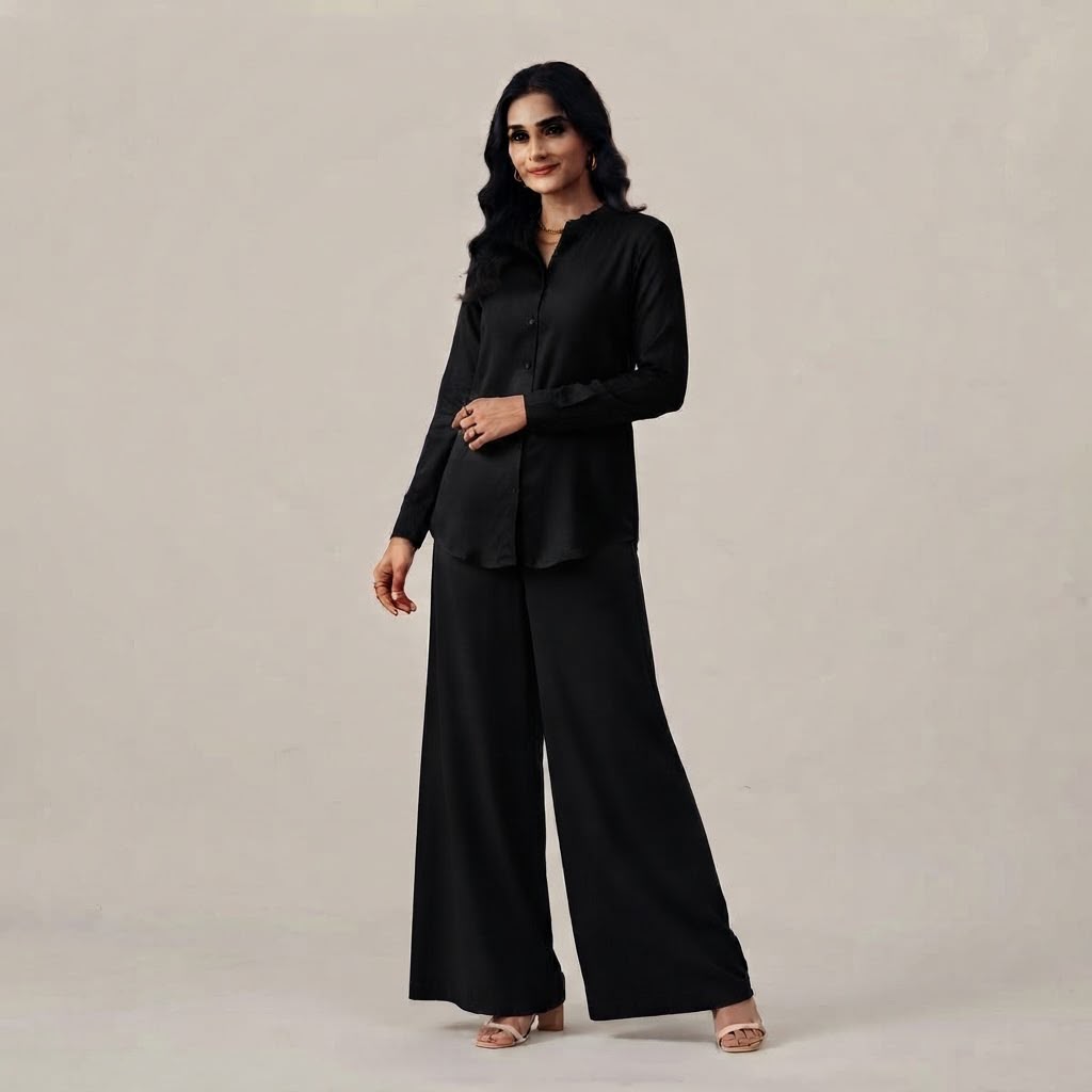 Premium Korean Imported Wool Peach 2PC Wide-Leg Co-Ord Set -13 | Winter Collection