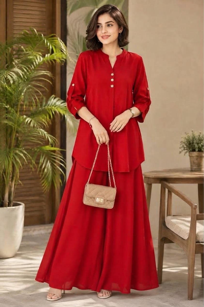 Trending Korean-Inspired Wide-Leg Plazzo Set