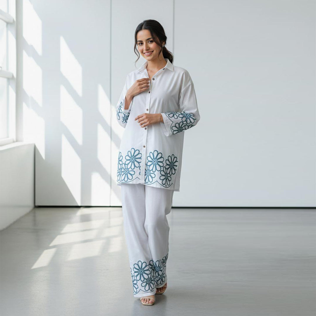 Alabaster – Embroidered Co-Ord Set