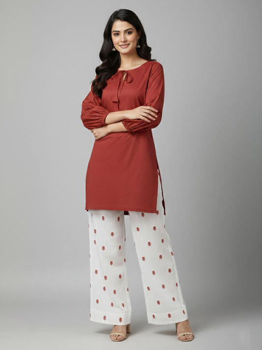 Zinc Elegance – Cotton 2PC Embroidered Suit