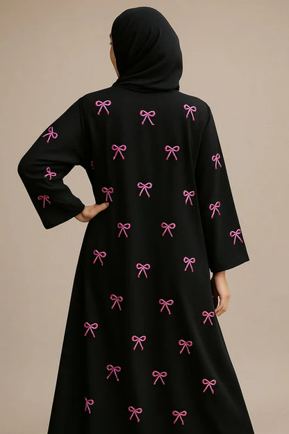 Pink Bow Abaya