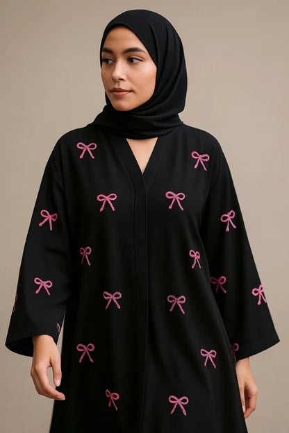 Pink Bow Abaya