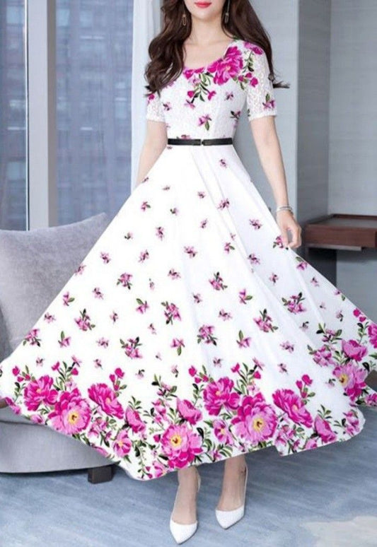 Digital Printed Summer Chiffon Maxi – 1405